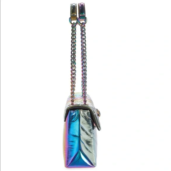 Kurt Geiger London Kensington X Leather Shoulder Bag NWT Rainbow Metallic Ombre - Picture 4 of 10
